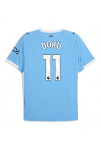 Manchester City Jeremy Doku #11 Voetbaltruitje Thuis tenue 2025-26 Korte Mouw